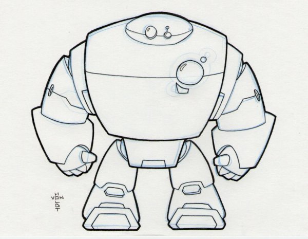 Робот рисунок карандашом для срисовки