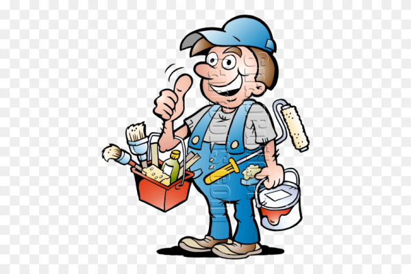 Маляр на прозрачном фоне