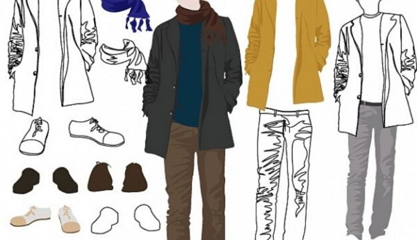 Модный мужчина рисунок