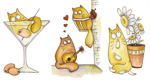 Смешные коты рисунки
