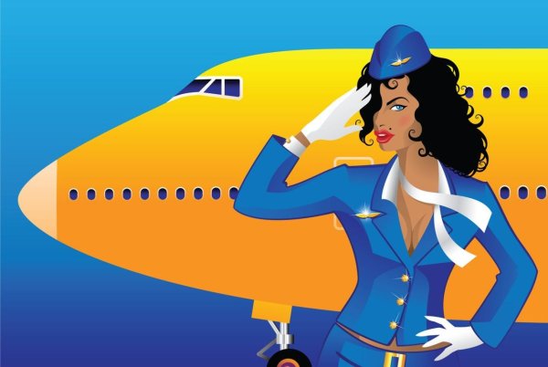 Стюардесса карикатура