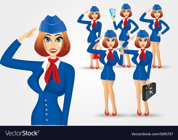 Стюардесса на белом фоне для детей