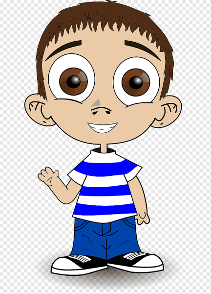 Мультяшный мальчик с большими глазами