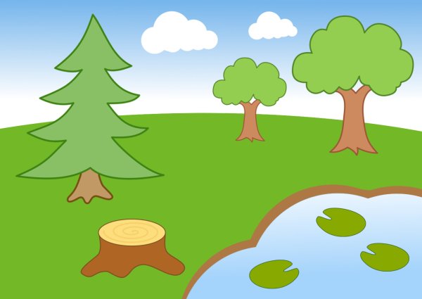Рисунок леса для детей