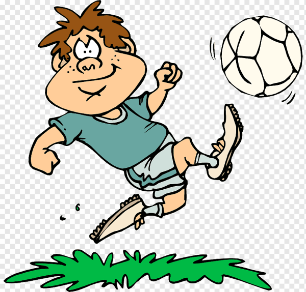 Футболист пинает мяч