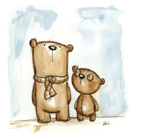 Забавный мишка рисунок