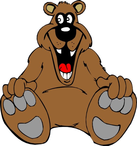 Нарисованный смешной медведь