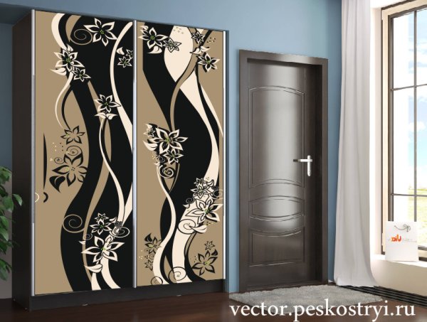 Шкафы с узорами на дверях