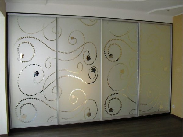 Двери шкафа купе 3 двери пескоструй