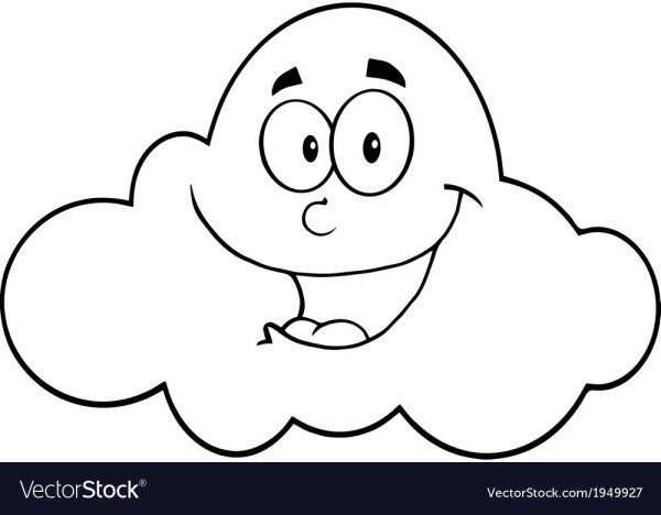 Облако с улыбкой раскраска