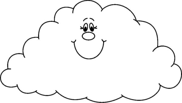 Тучка раскраска для малышей