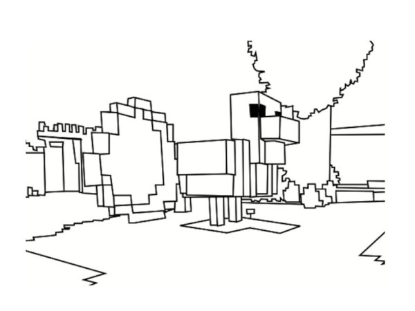 Раскраски постройки из МАЙНКРАФТА