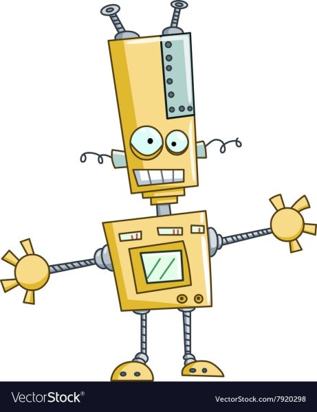 Прикольный робот вектор