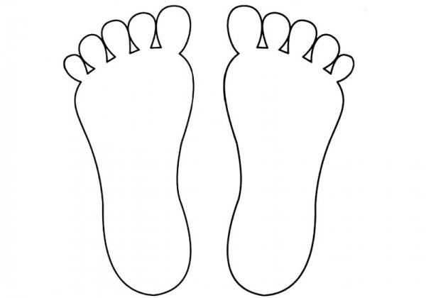 Трафарет стопы детской