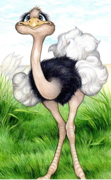 Страус из мультика