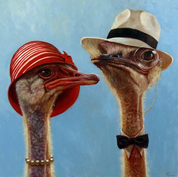 Страус карикатура