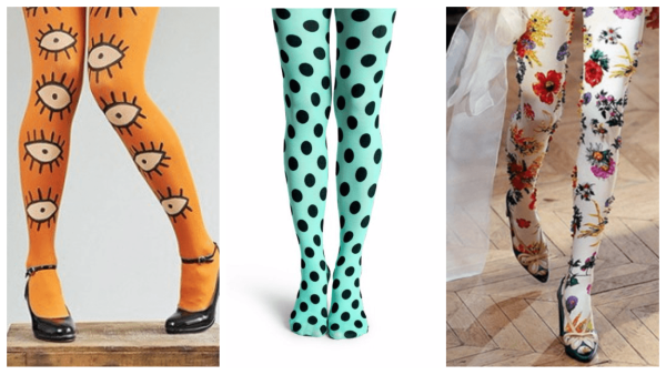 Капроновые колготки с узором