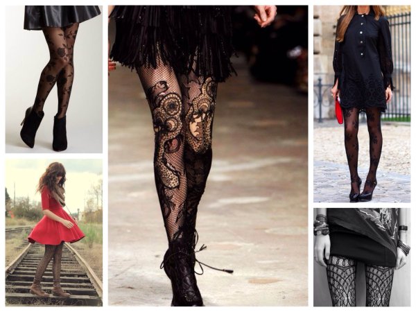 Модные колготки 2021 зима черные