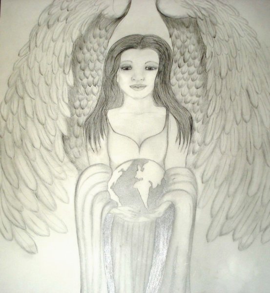 Рисунок ангела карандашом