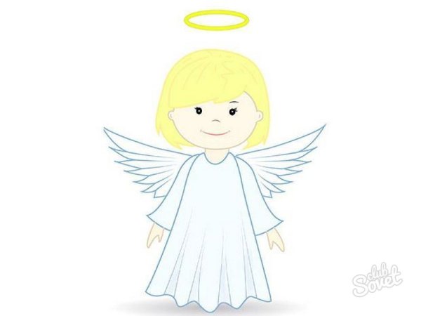 Рисунок ангела с крыльями для детей