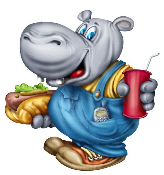 Бегемотик мультяшный