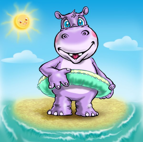 Бегемотик мультяшный
