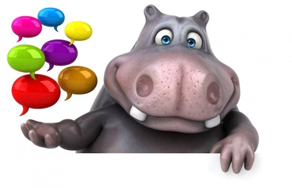 Бегемот смешной мультяшный