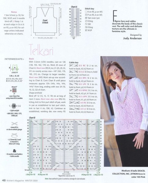 Узоры для вязки спицами для безрукавки