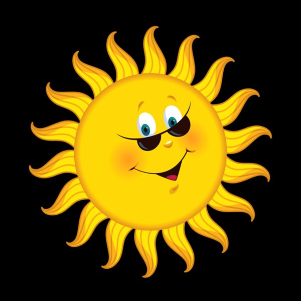 Солнышко на белом фоне