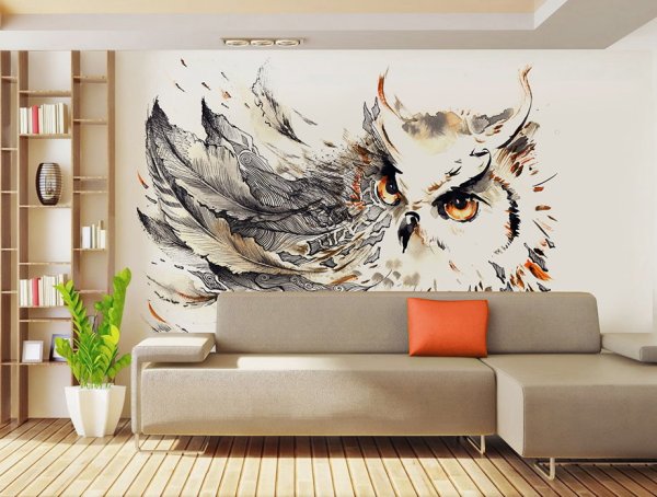 Рисунки на стенах в интерьере