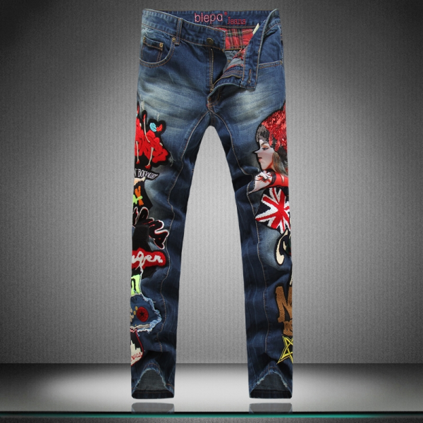 Джинсы с принтом мужские