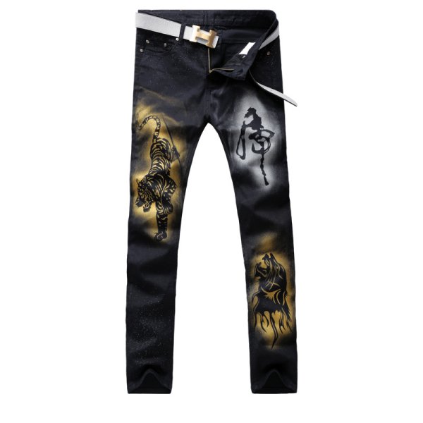 Джинсы с принтом мужские