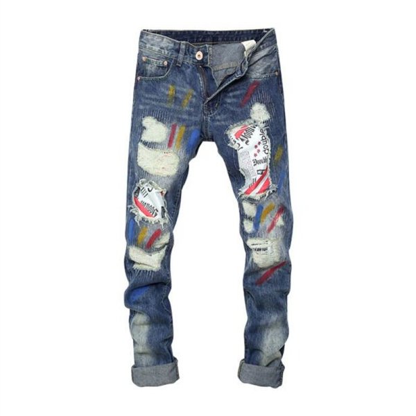 Джинсы с принтом