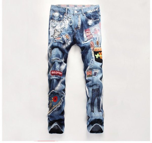Разрисованные джинсы мужские