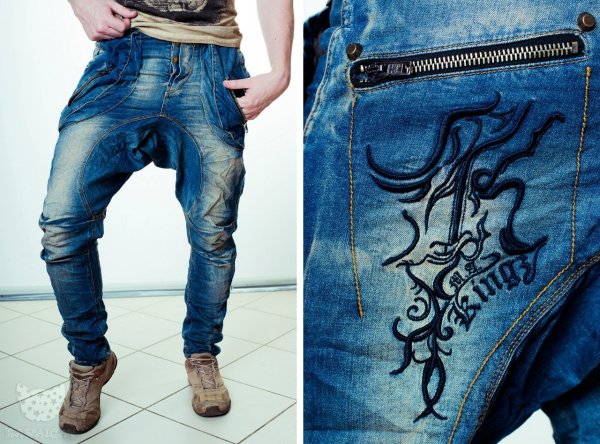 Джинсы с низкой мотней