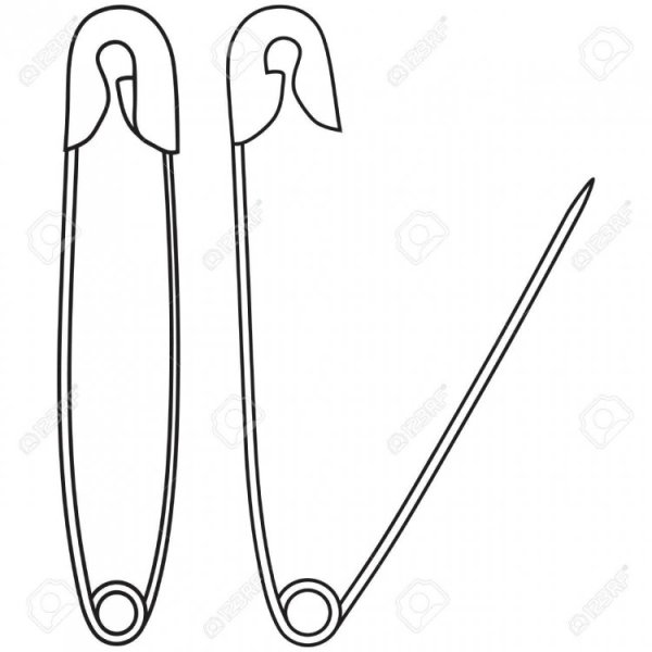 Булавка рисунок карандашом для детей