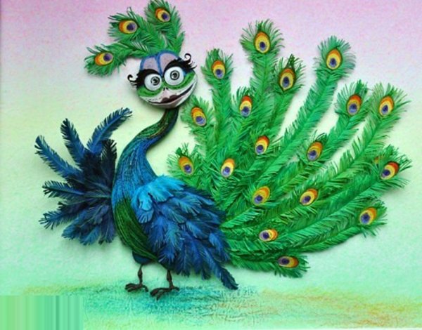 Пластилинография Павлин