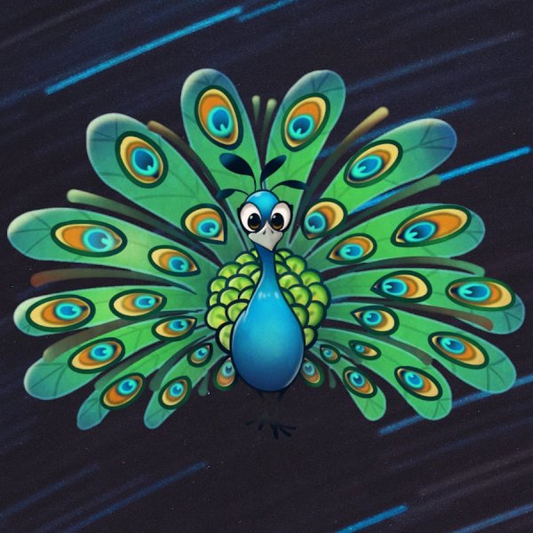 Павлин из мультика