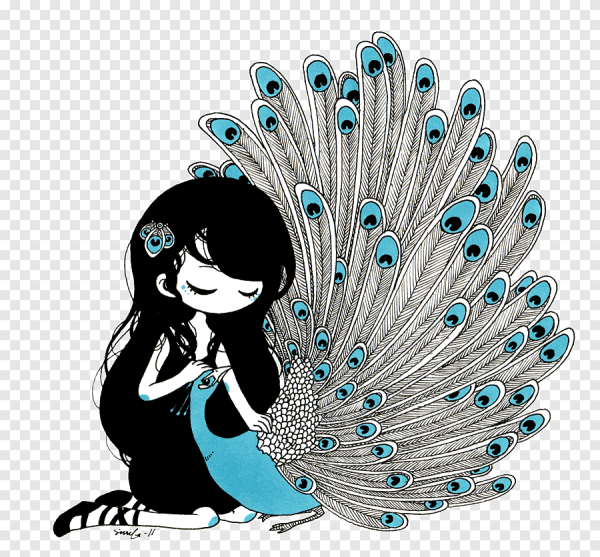 Милый мультяшный Павлин