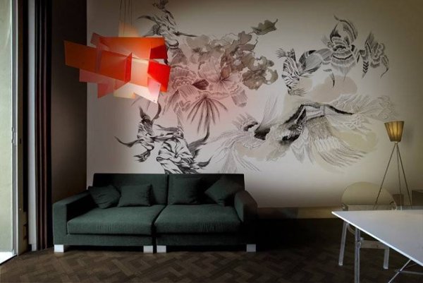 Современная роспись стен в интерьере