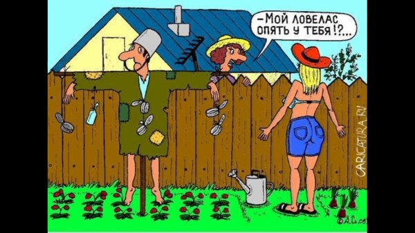 Карикатура сосед и соседка