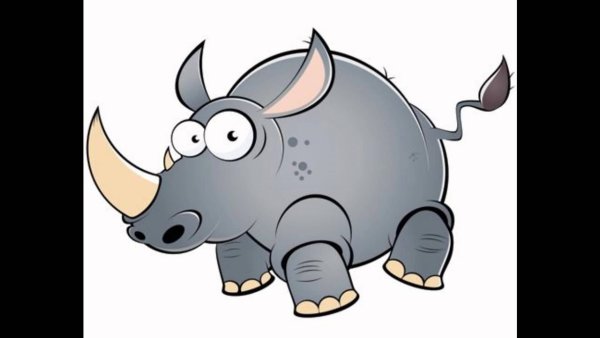 Смешной носорог рисунок