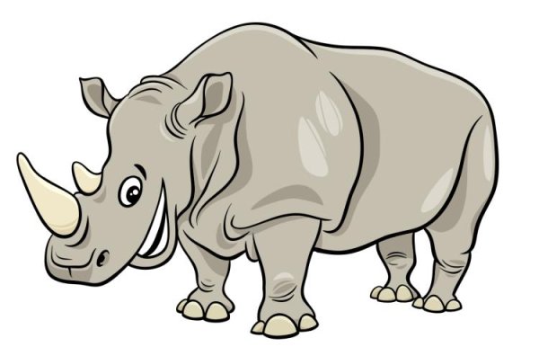 Мультипликационные животные носорог