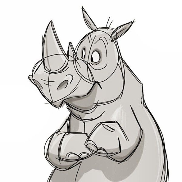 Носорог мультяшный арт