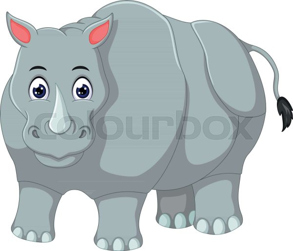 Носорог мультяшный детский без фона