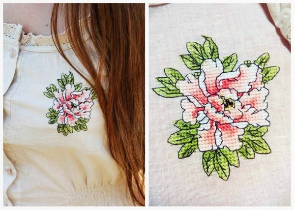 Вышивка крестиком на одежде