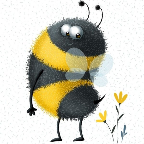 Шмель смешной нарисованный