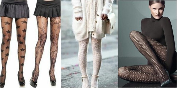 Зимние колготки в сеточку