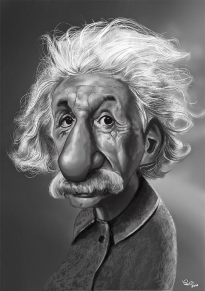 Альберт Эйнштейн шарж