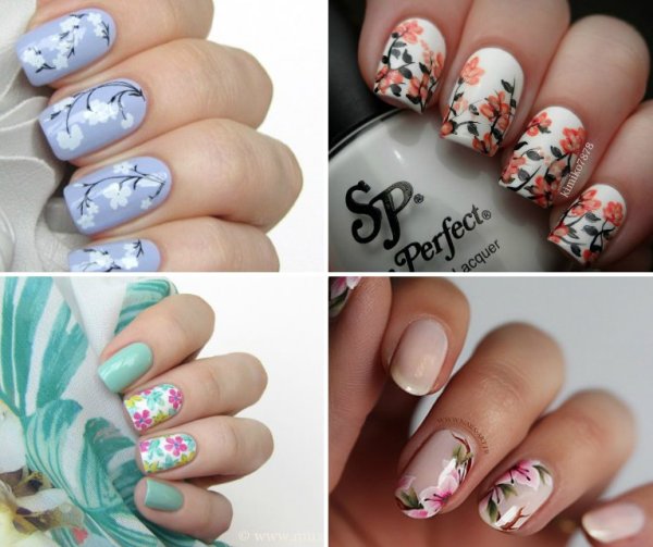 Весенний маникюр 2021 с наклейками